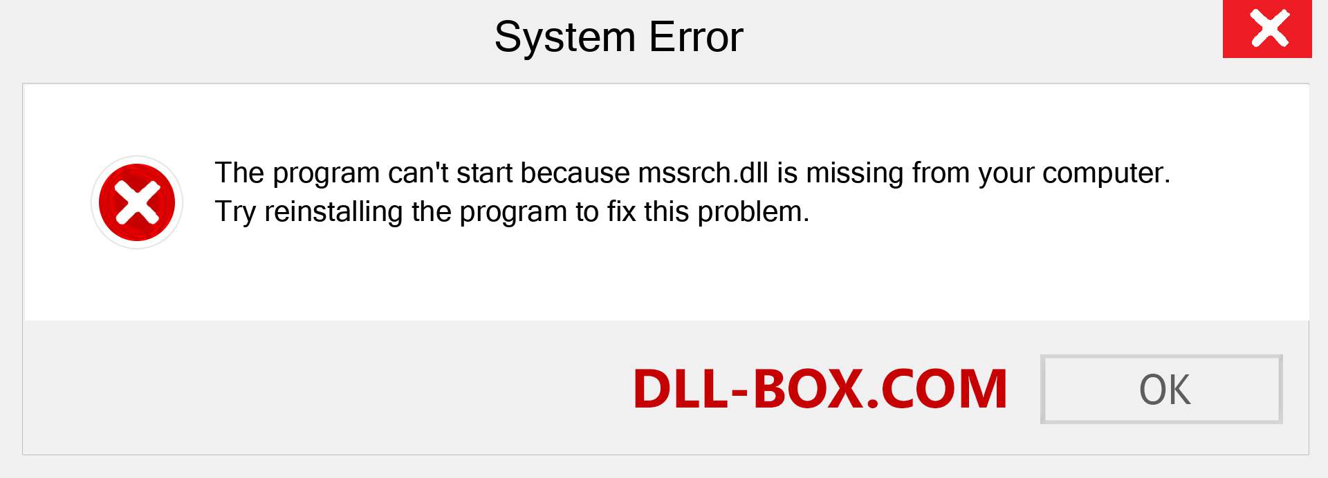  mssrch.dll file is missing?. Download for Windows 7, 8, 10 - Fix  mssrch dll Missing Error on Windows, photos, images