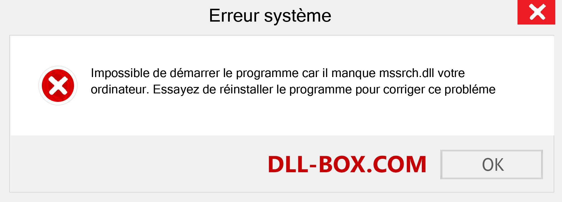 Le fichier mssrch.dll est manquant ?. Télécharger pour Windows 7, 8, 10 - Correction de l'erreur manquante mssrch dll sur Windows, photos, images